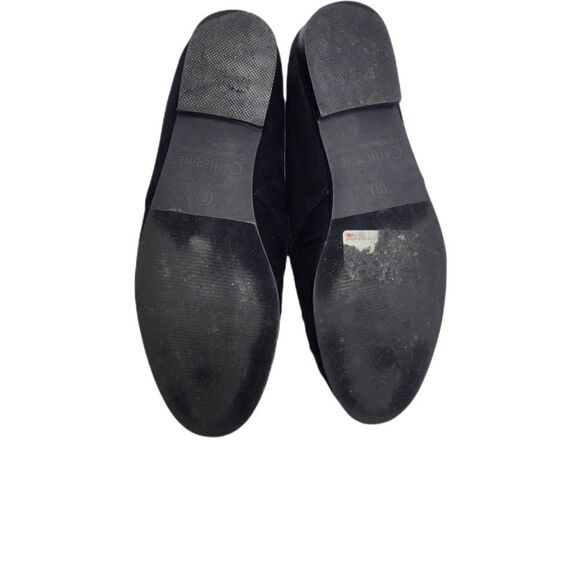 CATHERINE MALANDRINO black Nobu black vegan suede studded loafer shoes 8 - Picture 4 of 11